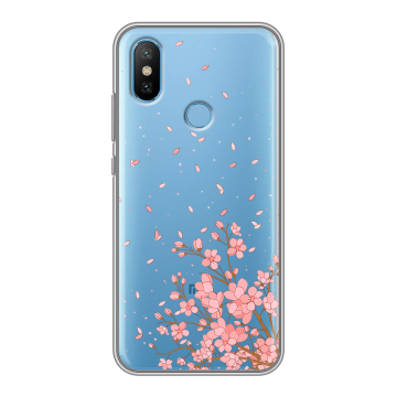 Силиконовый чехол на Xiaomi Mi6X с принтом Ветка сакуры Силиконовый чехол на Xiaomi Mi6X с принтом Ветка сакуры