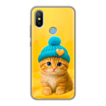 Силиконовый чехол на Xiaomi Mi6X с принтом Котенок в шапке Силиконовый чехол на Xiaomi Mi6X с принтом Котенок в шапке