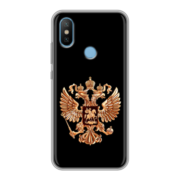 Силиконовый чехол на Xiaomi Mi6X с принтом Герб России золотой Силиконовый чехол на Xiaomi Mi6X с принтом Герб России золотой