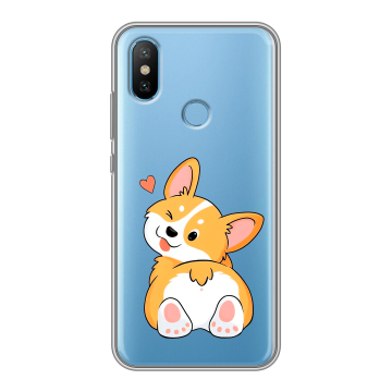 Силиконовый чехол на Xiaomi Mi6X с принтом Корги Силиконовый чехол на Xiaomi Mi6X с принтом Корги