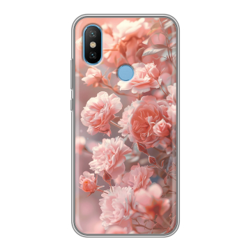 Силиконовый чехол на Xiaomi Mi6X с принтом Розовые розы Силиконовый чехол на Xiaomi Mi6X с принтом Розовые розы