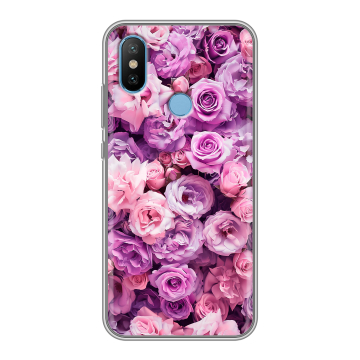 Силиконовый чехол на Xiaomi Mi6X с принтом лавандовые розы Силиконовый чехол на Xiaomi Mi6X с принтом лавандовые розы