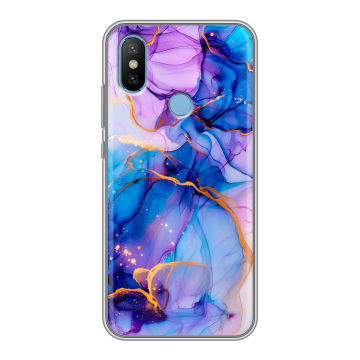 Силиконовый чехол на Xiaomi Mi6X с принтом синий мрамор Силиконовый чехол на Xiaomi Mi6X с принтом синий мрамор