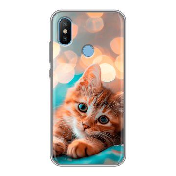 Силиконовый чехол на Xiaomi Mi6X с принтом котик Силиконовый чехол на Xiaomi Mi6X с принтом котик