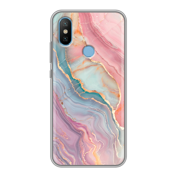 Силиконовый чехол на Xiaomi Mi6X с принтом розовый мрамор Силиконовый чехол на Xiaomi Mi6X с принтом розовый мрамор
