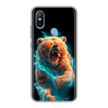 Силиконовый чехол на Xiaomi Mi6X с принтом Медведь Силиконовый чехол на Xiaomi Mi6X с принтом Медведь