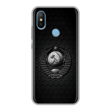 Силиконовый чехол на Xiaomi Mi6X с принтом Герб Флаг СССР
