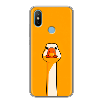 Силиконовый чехол на Xiaomi Mi6X с принтом Смешная утка Силиконовый чехол на Xiaomi Mi6X с принтом Смешная утка