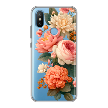 Силиконовый чехол на Xiaomi Mi6X с принтом цветы Силиконовый чехол на Xiaomi Mi6X с принтом цветы