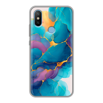 Силиконовый чехол на Xiaomi Mi6X с принтом Мрамор блестки Силиконовый чехол на Xiaomi Mi6X с принтом Мрамор блестки