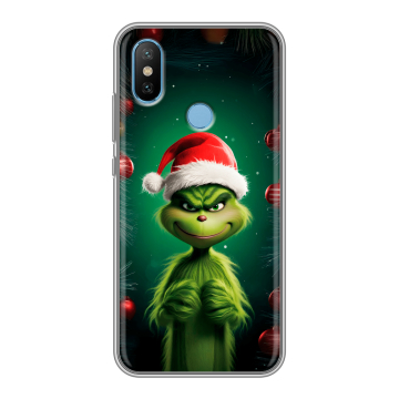 Силиконовый чехол на Xiaomi Mi6X с принтом Гринч Новый год Рождество Силиконовый чехол на Xiaomi Mi6X с принтом Гринч Новый год Рождество