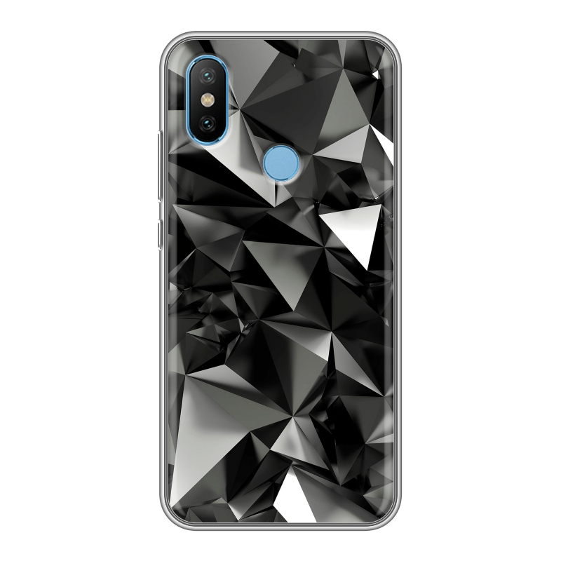 Силиконовый чехол на Xiaomi Mi6X с принтом Черные кристаллы Силиконовый чехол на Xiaomi Mi6X с принтом Черные кристаллы