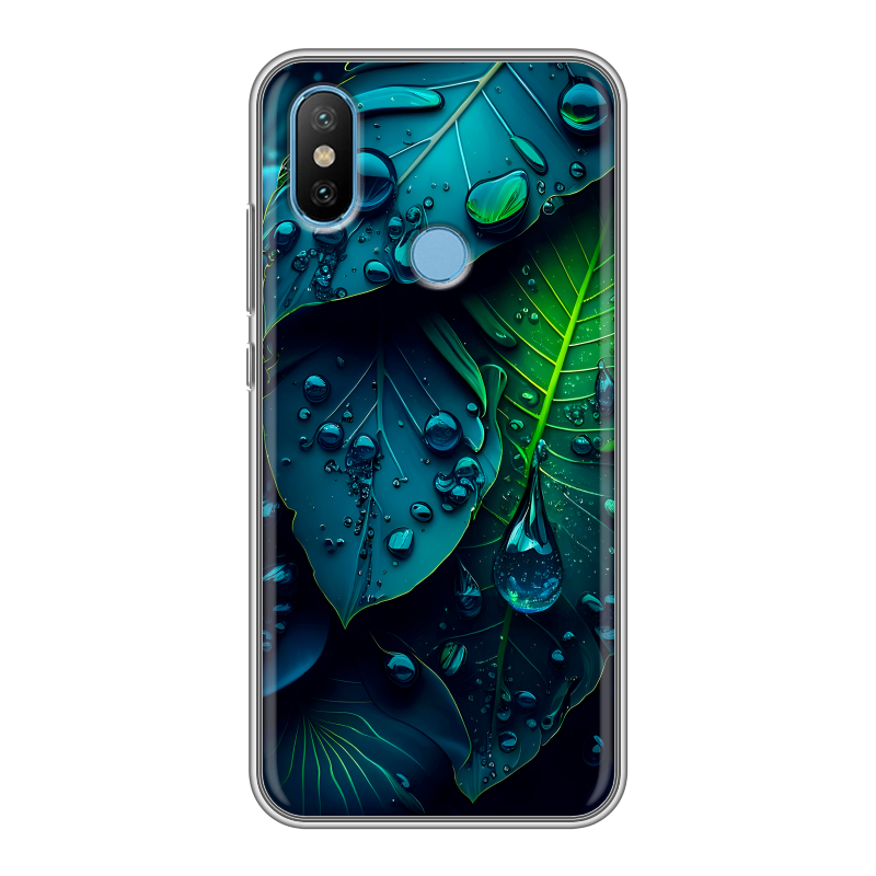 Силиконовый чехол на Xiaomi Mi6X с принтом Листья Силиконовый чехол на Xiaomi Mi6X с принтом Листья