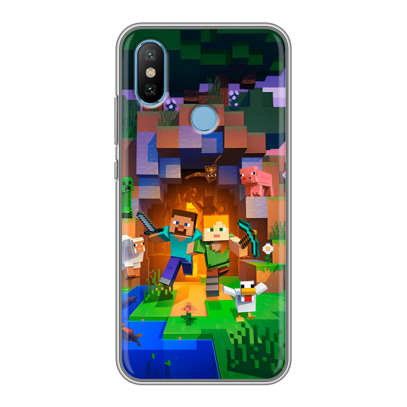 Силиконовый чехол на Xiaomi Mi6X с принтом Майнкрафт Minecraft Силиконовый чехол на Xiaomi Mi6X с принтом Майнкрафт Minecraft