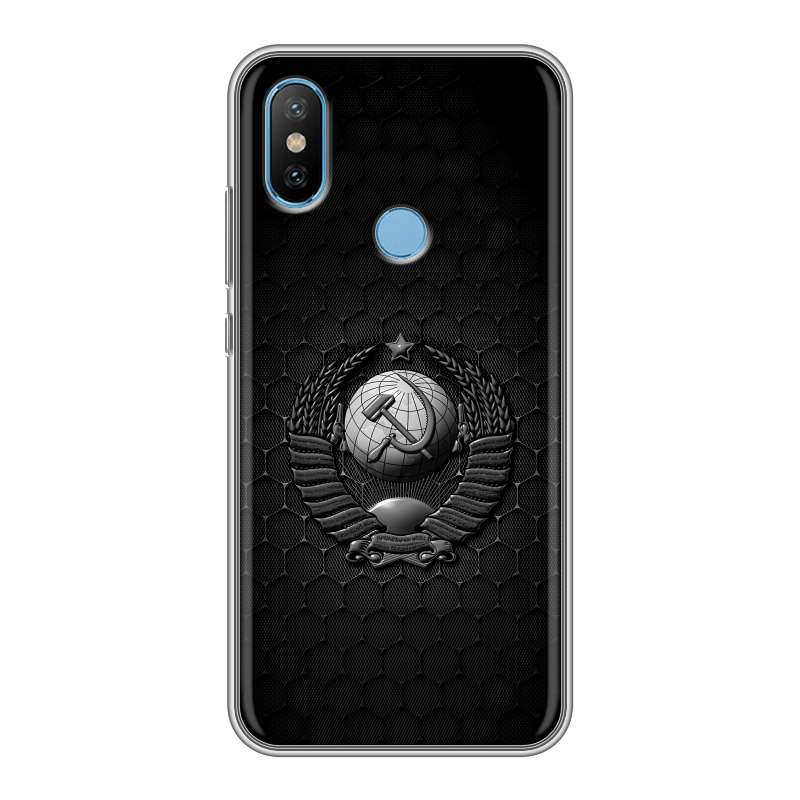 Силиконовый чехол на Xiaomi Mi6X с принтом Герб Флаг СССР Силиконовый чехол на Xiaomi Mi6X с принтом Герб Флаг СССР