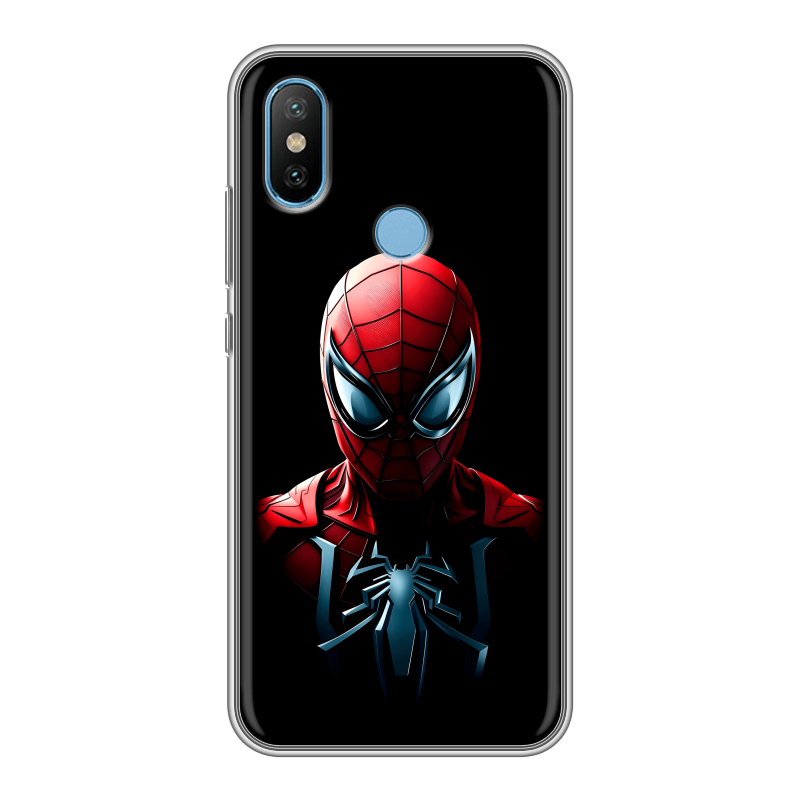 Силиконовый чехол на Xiaomi Mi6X с принтом Spiderman Человек паук Силиконовый чехол на Xiaomi Mi6X с принтом Spiderman Человек паук