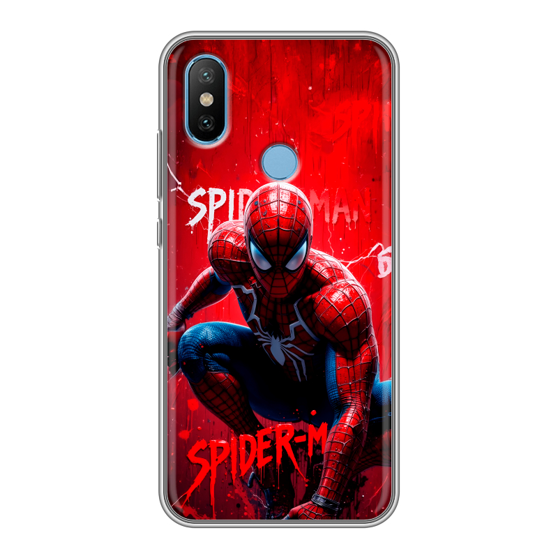Силиконовый чехол на Xiaomi Mi6X с принтом Spiderman Человек паук Силиконовый чехол на Xiaomi Mi6X с принтом Spiderman Человек паук