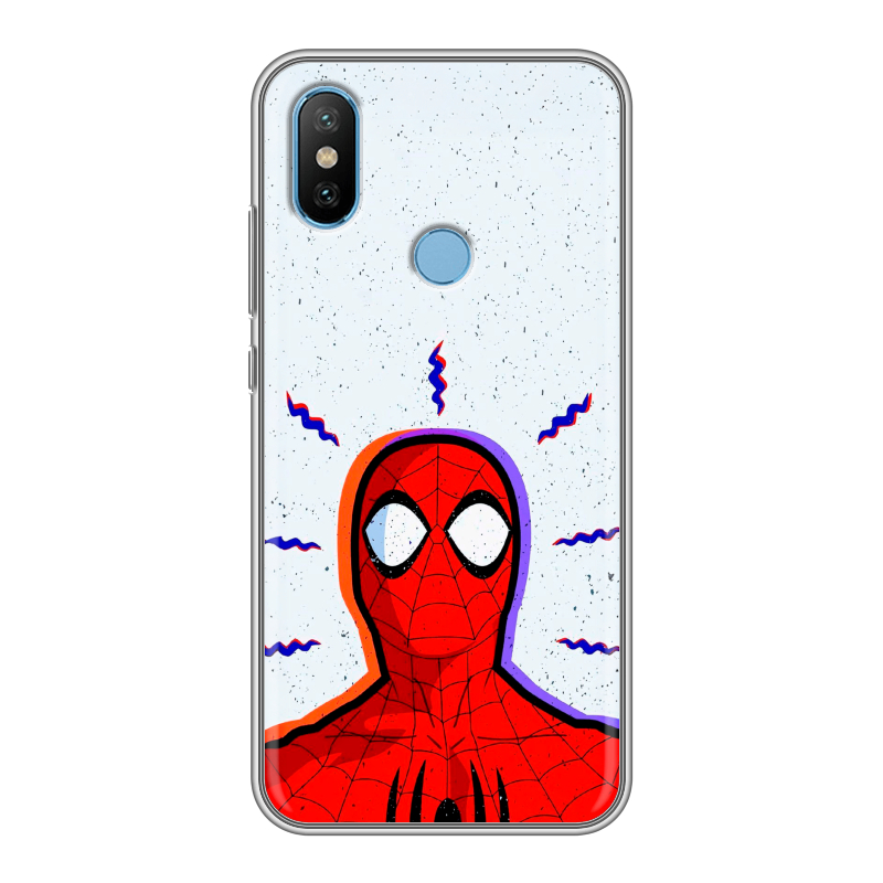Силиконовый чехол на Xiaomi Mi6X с принтом Spiderman Человек паук Силиконовый чехол на Xiaomi Mi6X с принтом Spiderman Человек паук