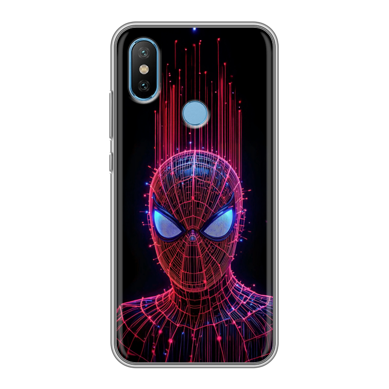 Силиконовый чехол на Xiaomi Mi6X с принтом Spiderman Человек паук Силиконовый чехол на Xiaomi Mi6X с принтом Spiderman Человек паук