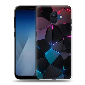 Силиконовый противоударный чехол на Samsung Galaxy A6 с принтом Геометрия неона Силиконовый противоударный чехол на Samsung Galaxy A6 с принтом Геометрия неона
