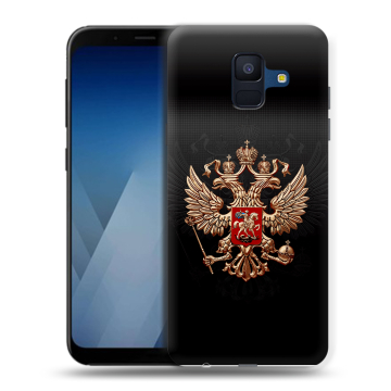 Силиконовый противоударный чехол на Samsung Galaxy A6 с принтом Герб России Силиконовый противоударный чехол на Samsung Galaxy A6 с принтом Герб России