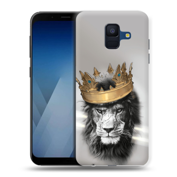 Силиконовый противоударный чехол на Samsung Galaxy A6 с принтом Лев с короной Силиконовый противоударный чехол на Samsung Galaxy A6 с принтом Лев с короной