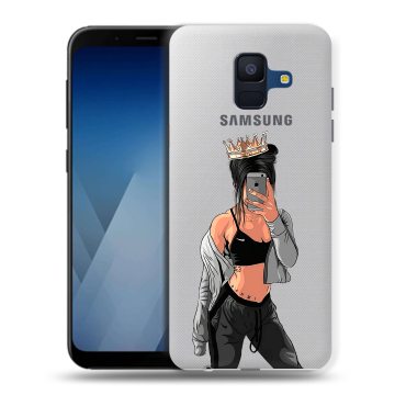 Силиконовый противоударный чехол на Samsung Galaxy A6 с принтом Женские принты Силиконовый противоударный чехол на Samsung Galaxy A6 с принтом Женские принты