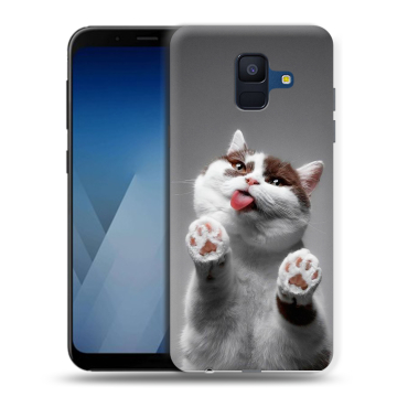 Силиконовый противоударный чехол на Samsung Galaxy A6 с принтом Коты Силиконовый противоударный чехол на Samsung Galaxy A6 с принтом Коты
