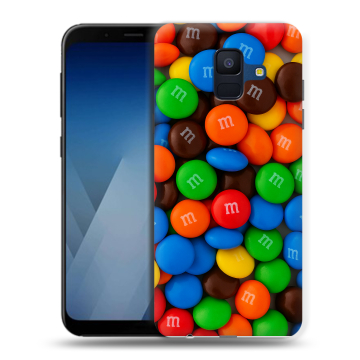 Силиконовый противоударный чехол на Samsung Galaxy A6 с принтом Конфеты Силиконовый противоударный чехол на Samsung Galaxy A6 с принтом Конфеты
