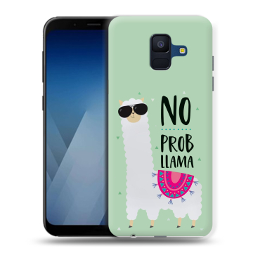 Силиконовый противоударный чехол на Samsung Galaxy A6 с принтом Лама Силиконовый противоударный чехол на Samsung Galaxy A6 с принтом Лама