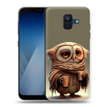 Силиконовый противоударный чехол на Samsung Galaxy A6 с принтом Сова Силиконовый противоударный чехол на Samsung Galaxy A6 с принтом Сова