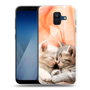 Силиконовый противоударный чехол на Samsung Galaxy A6 с принтом Котята