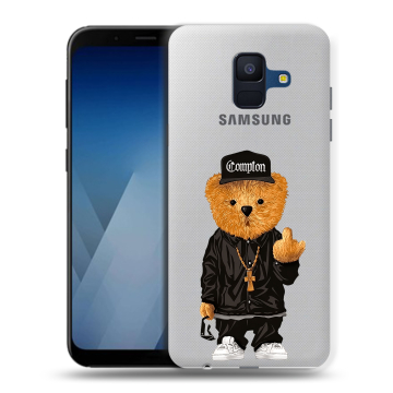 Силиконовый противоударный чехол на Samsung Galaxy A6 с принтом Мишка Силиконовый противоударный чехол на Samsung Galaxy A6 с принтом Мишка