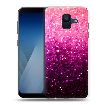 Силиконовый противоударный чехол на Samsung Galaxy A6 с принтом Блестки
