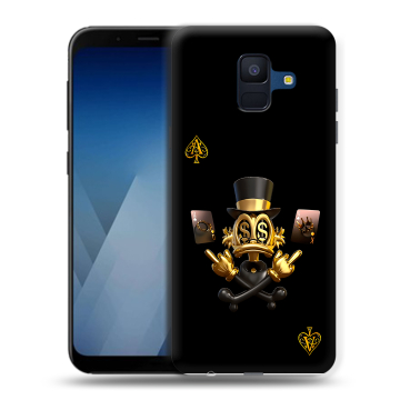 Силиконовый противоударный чехол на Samsung Galaxy A6 с принтом Золотой скрудж макдак Силиконовый противоударный чехол на Samsung Galaxy A6 с принтом Золотой скрудж макдак