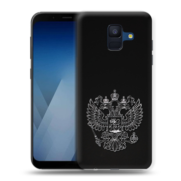 Силиконовый противоударный чехол на Samsung Galaxy A6 с принтом Герб России Силиконовый противоударный чехол на Samsung Galaxy A6 с принтом Герб России
