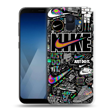 Силиконовый противоударный чехол на Samsung Galaxy A6 с принтом Найк