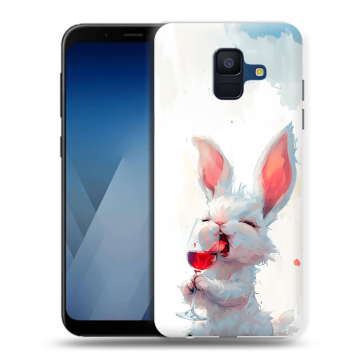 Силиконовый противоударный чехол на Samsung Galaxy A6 с принтом кролик зайчик Силиконовый противоударный чехол на Samsung Galaxy A6 с принтом кролик зайчик