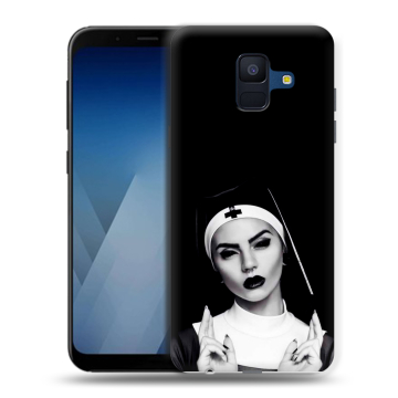 Силиконовый противоударный чехол на Samsung Galaxy A6 с принтом монашка