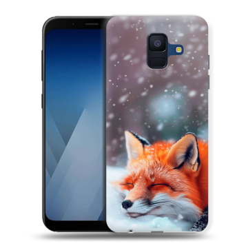 Силиконовый противоударный чехол на Samsung Galaxy A6 с принтом лиса