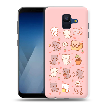 Силиконовый противоударный чехол на Samsung Galaxy A6 с принтом Hello Kitty Хелоу Кити