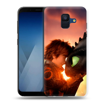 Силиконовый противоударный чехол на Samsung Galaxy A6 с принтом Как приручить дракона