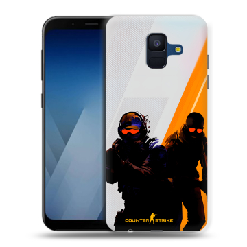 Силиконовый противоударный чехол на Samsung Galaxy A6 с принтом Контер страйк Counter strike