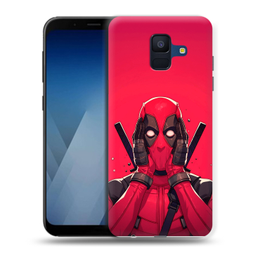 Силиконовый противоударный чехол на Samsung Galaxy A6 с принтом Дедпул Deadpool