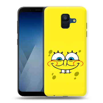 Силиконовый противоударный чехол на Samsung Galaxy A6 с принтом спанчбоб спанч боб Силиконовый противоударный чехол на Samsung Galaxy A6 с принтом спанчбоб спанч боб