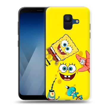 Силиконовый противоударный чехол на Samsung Galaxy A6 с принтом Спанч боб Спанчбоб
