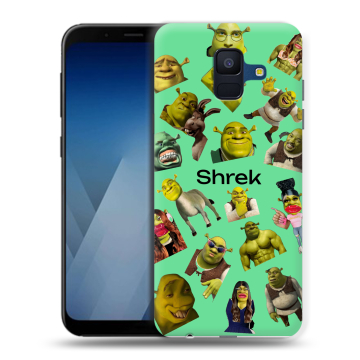 Силиконовый противоударный чехол на Samsung Galaxy A6 с принтом Шрек Shrek Силиконовый противоударный чехол на Samsung Galaxy A6 с принтом Шрек Shrek