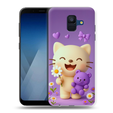 Силиконовый противоударный чехол на Samsung Galaxy A6 с принтом для девочек