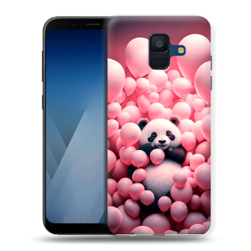 Силиконовый противоударный чехол на Samsung Galaxy A6 с принтом Панда