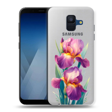 Силиконовый противоударный чехол на Samsung Galaxy A6 с принтом Цветы орхидеи Силиконовый противоударный чехол на Samsung Galaxy A6 с принтом Цветы орхидеи